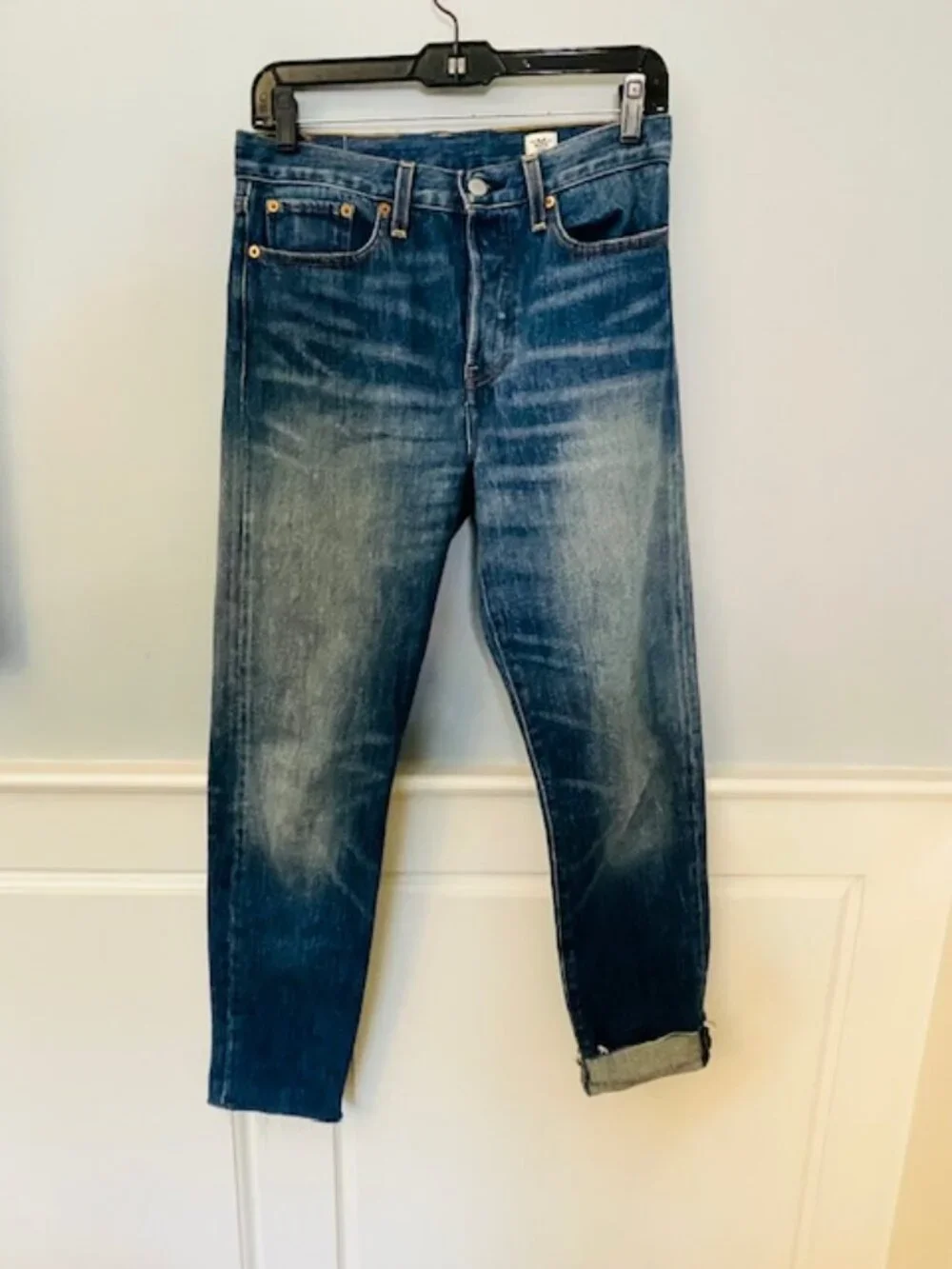 Levi's White Oak Cone Denim Wedgie Ankle Straight Leg Jeans Button Fly 28